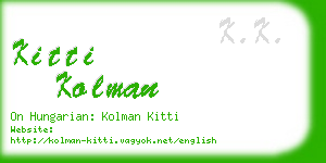 kitti kolman business card